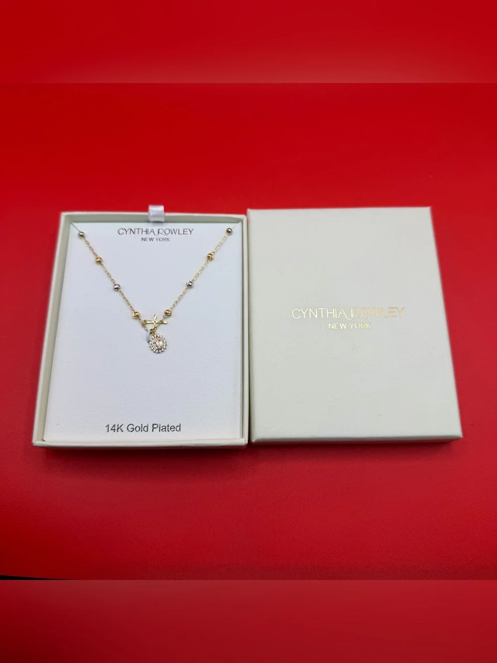 Cynthia Rowley Gold-Plated Necklace with Clear Crystal Pendant